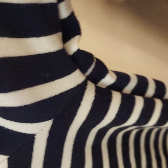 MONTEAU Navy and White Striped Sleeveless Jumper With Waist Sash - Picture 6 of 11